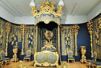 One of the bed room interior inside the Herren Chiemsee Palace.