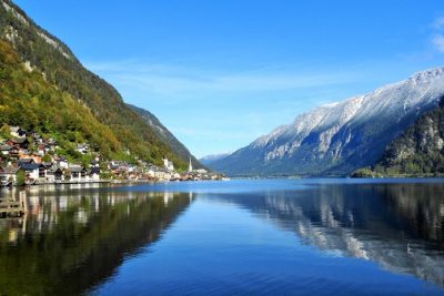 Hallstatt Village on Lake Hallstättersee.